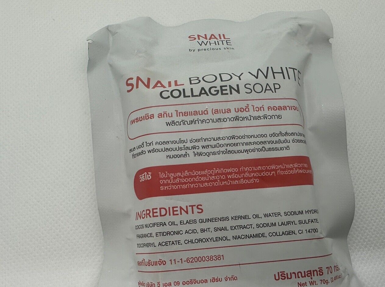 Savon Snail White Thaïlandais au Collagène Glutathion Niacinamide Ultra Ecla