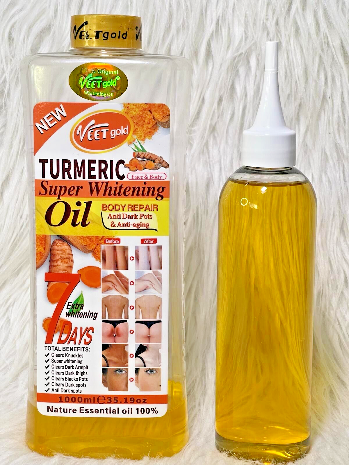 HUILE TURMERIC Veetgold ÉCLAIRCISSANT REPARATRICE ANTI IMPERFECTION 100ML - Kyabeauty