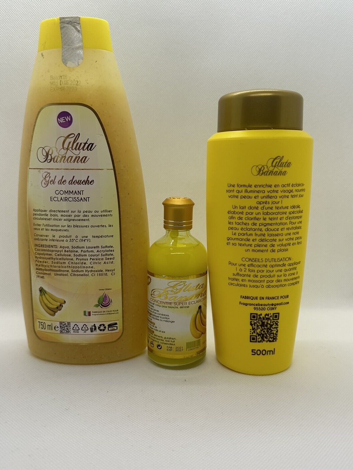 Gamme Gluta Banana ultra éclaircissant, anti-tache ,exfoliant
