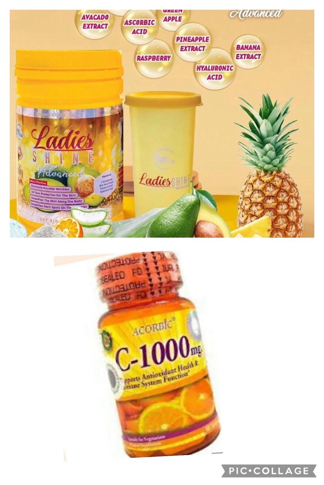 Ladies SHINE GLUTATHIONE ADVACED+ Vitamines C Ascorbic Puissant Antioxydant... - Kyabeauty