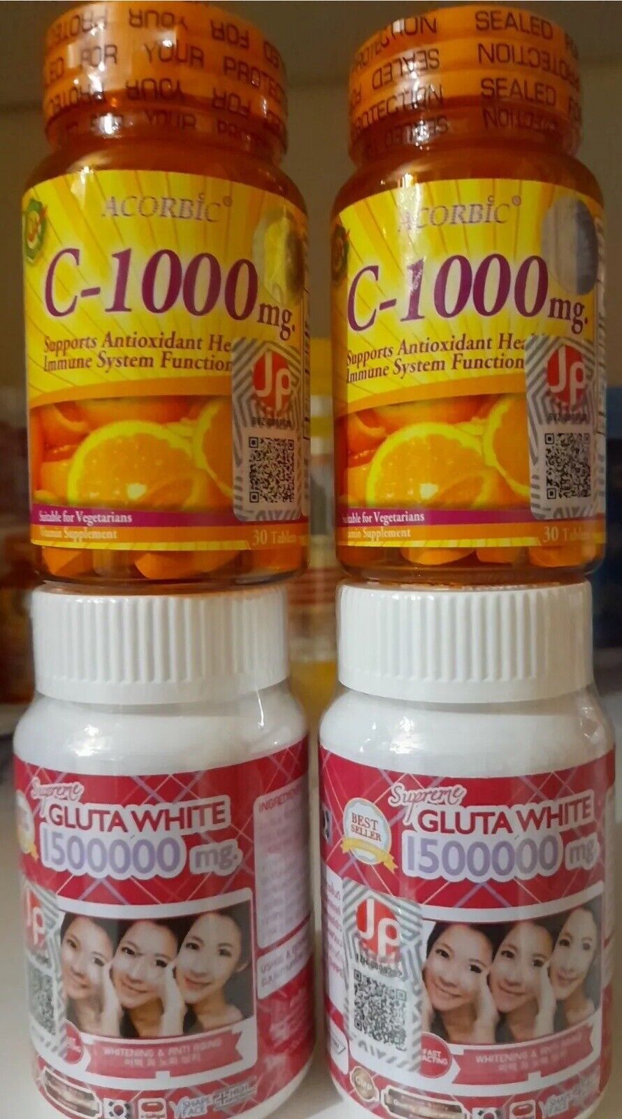 X2 Suprême Gluta White Glutathione Anti Boutons et Taches, X2 Vitamine C - Kyabeauty