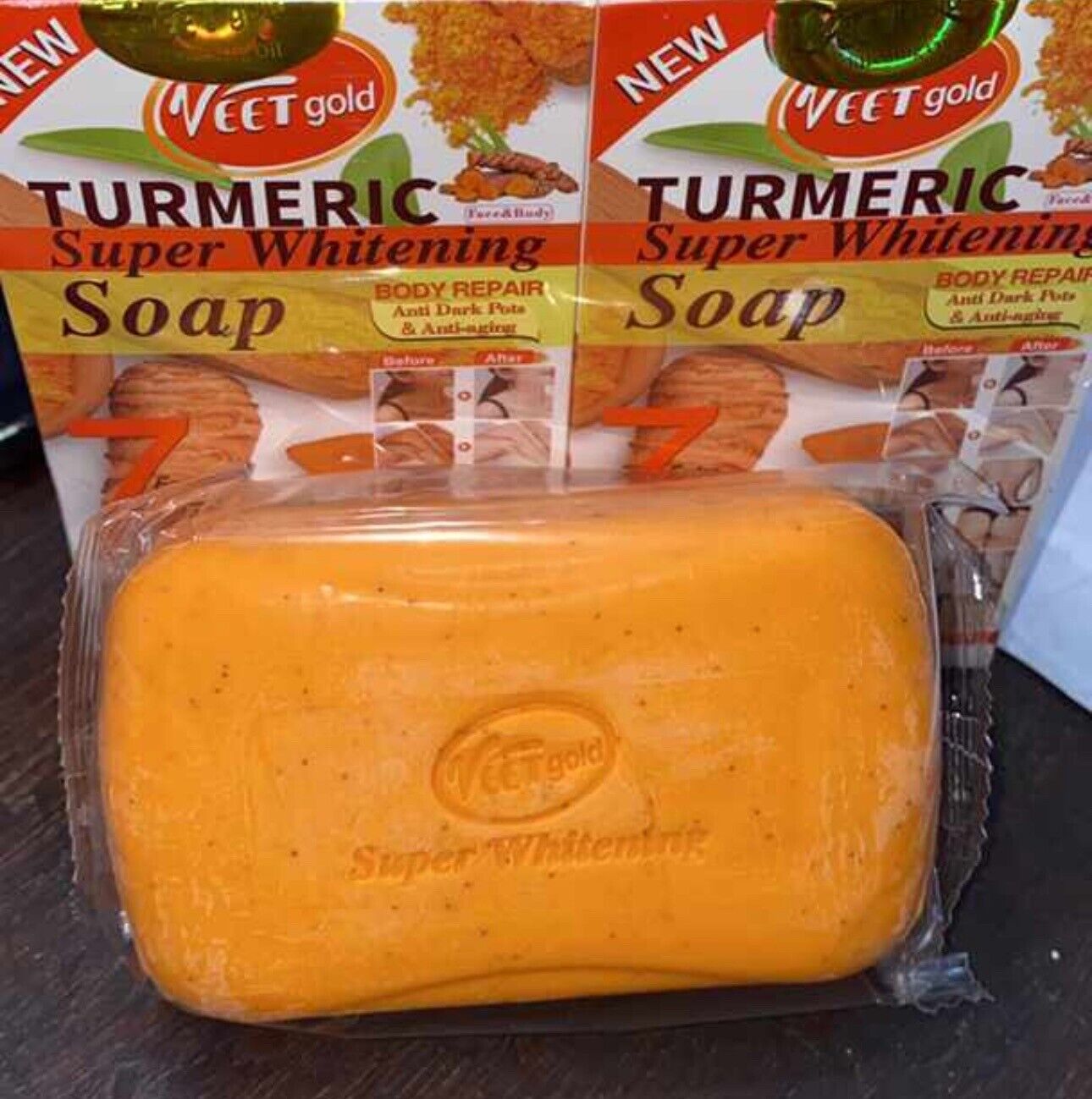 Savon Veetgold Turmeric ÉCLAIRCISSANT REPARATRICE ANTI Tache Acné - Kyabeauty