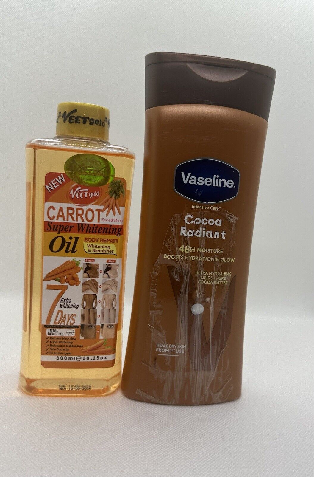 Duo Veet gold huile ultra blanchissant vitamine & lait vaseline zéro tac