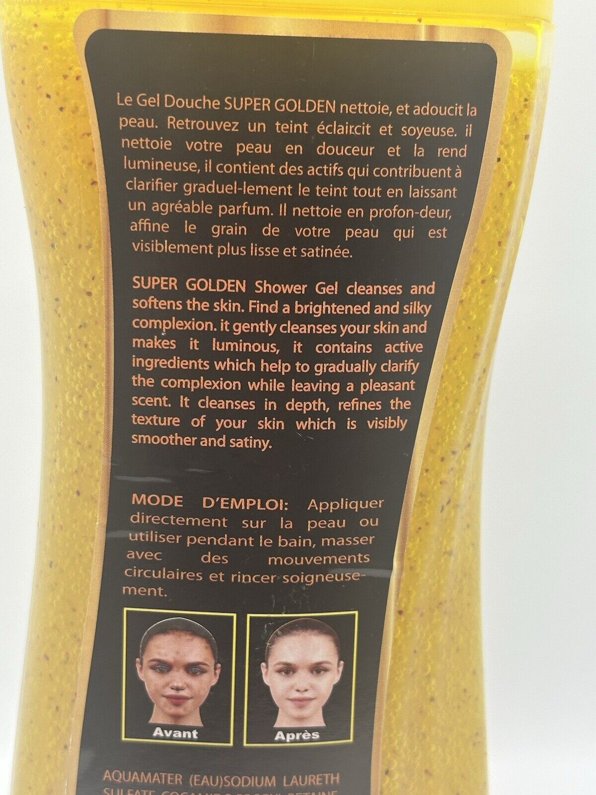 Super Goldens Duo ultra Éclaircissant Lait & Gel Douche nourrissante ant tache