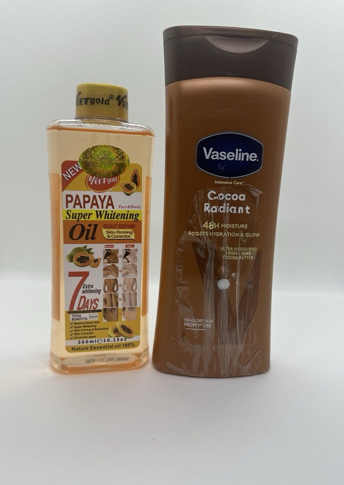 Duo Veet gold huile ultra éclaircissant Papaya & lait vaseline zero tache