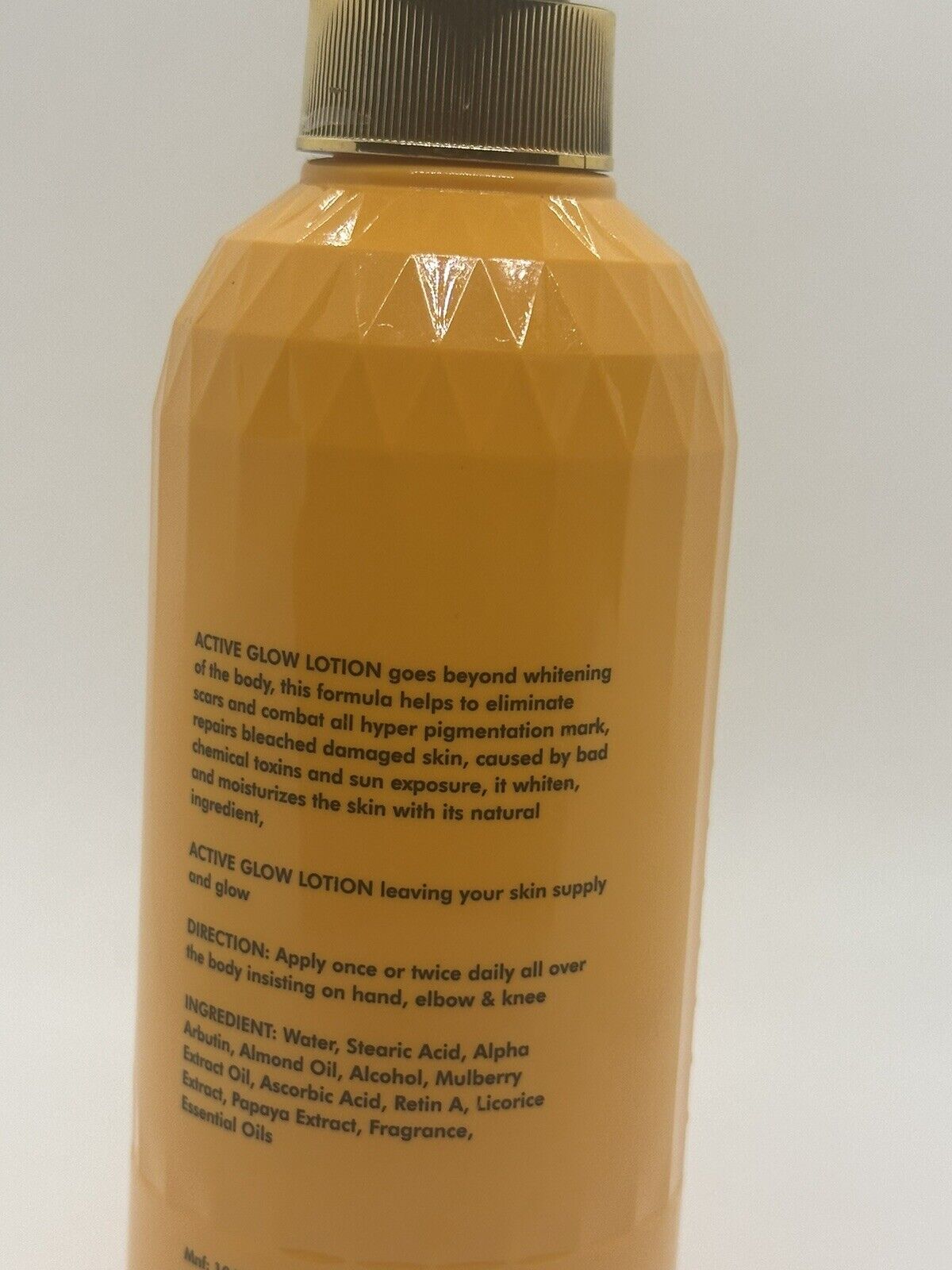 Lait Active Glow Paris Gold mega éclaircissant aux Kojic acid glutathione