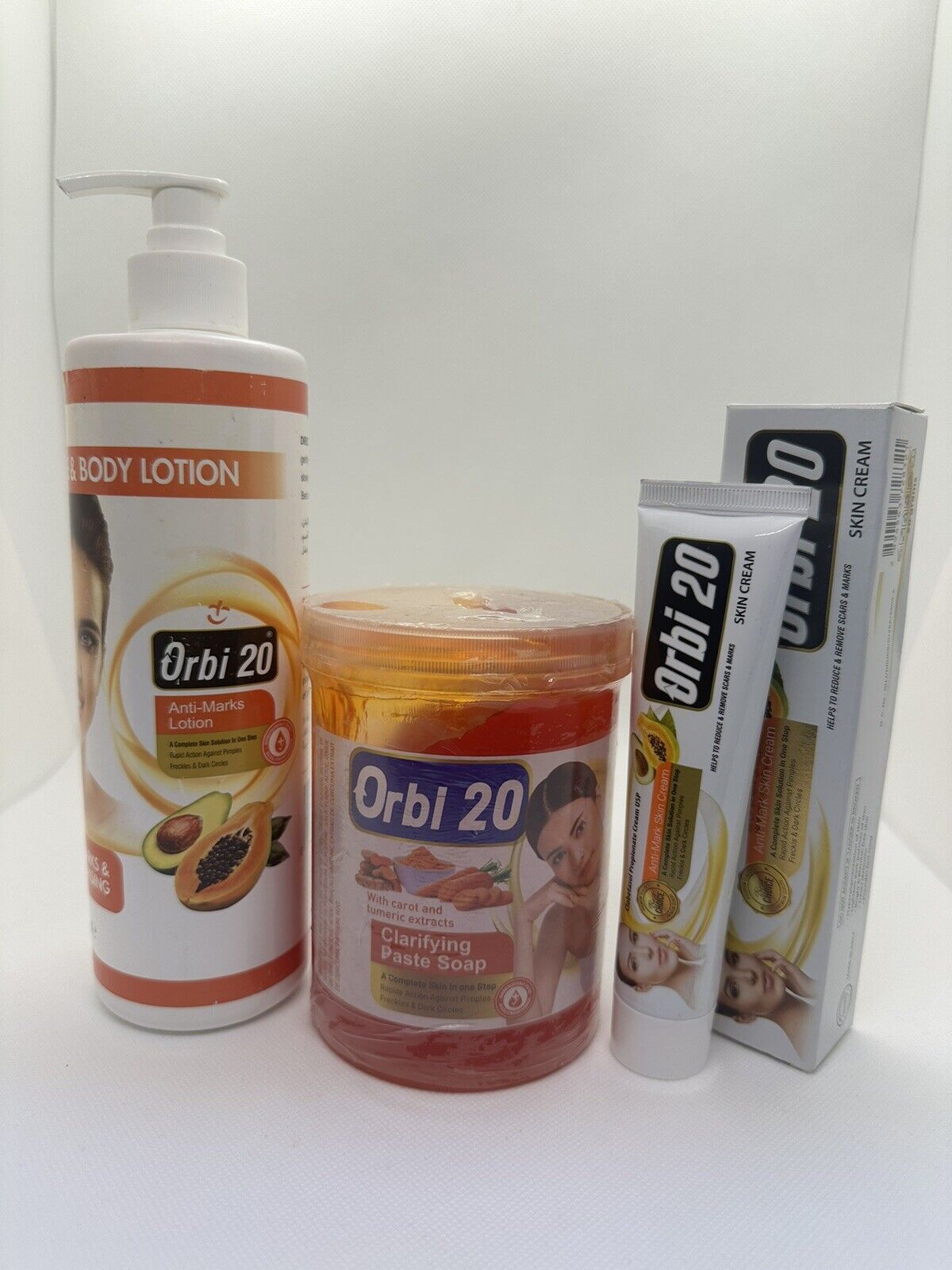 GAMME ORBI 20, Lait De Corps , Savon, Crème Visage Ultra éclaircissant
