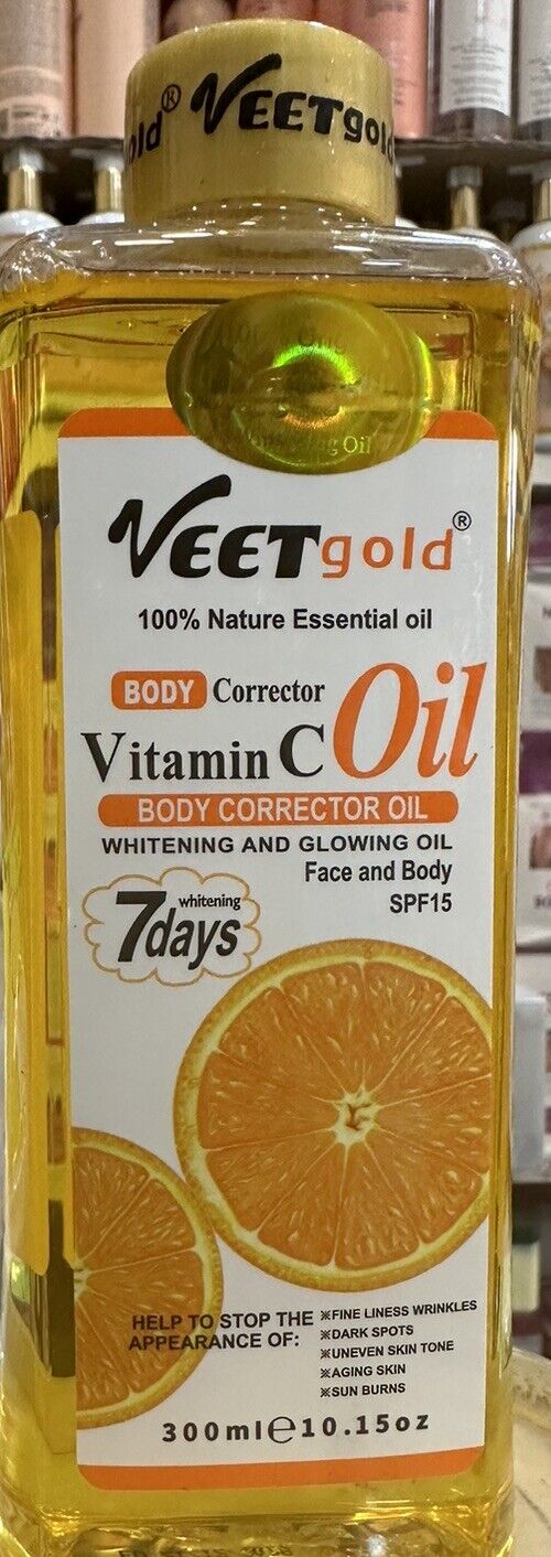 Huile VeetGold Vitamin C Oil Éclaircissant Réparatrice Anti Taches 300ml - Kyabeauty
