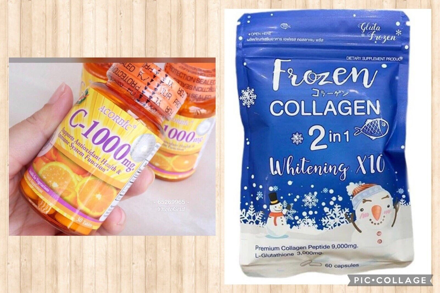 Frozen Collagen , L-glutathion 2en 1 et vitamin C 1000mg - Kyabeauty