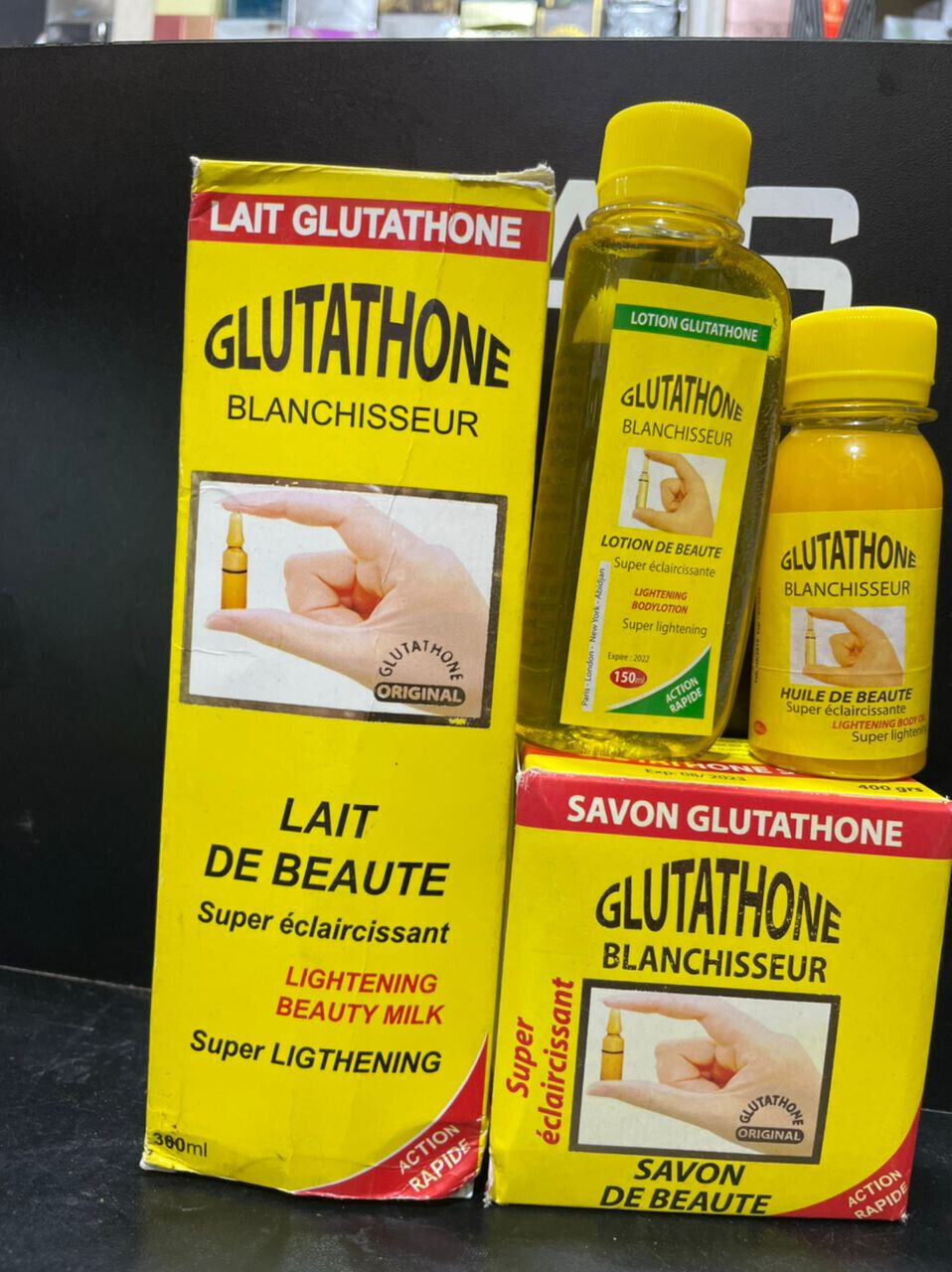 gamme glutathone 4 PCS super éclaircissant résultat rapide