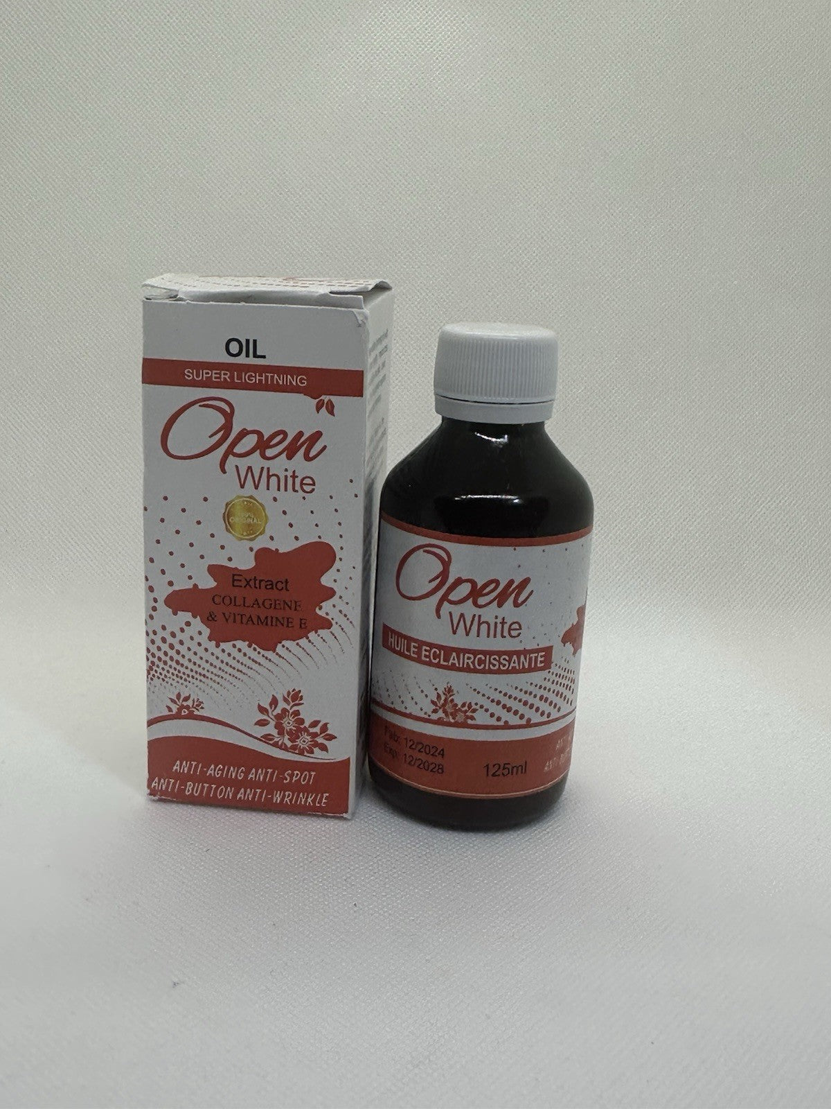 OPEN WHITE HUILE ULTRA ÉCLAIRCISSANTE ANTI TACHE ANTI AGE HYDRATANTE NOURRISSANT