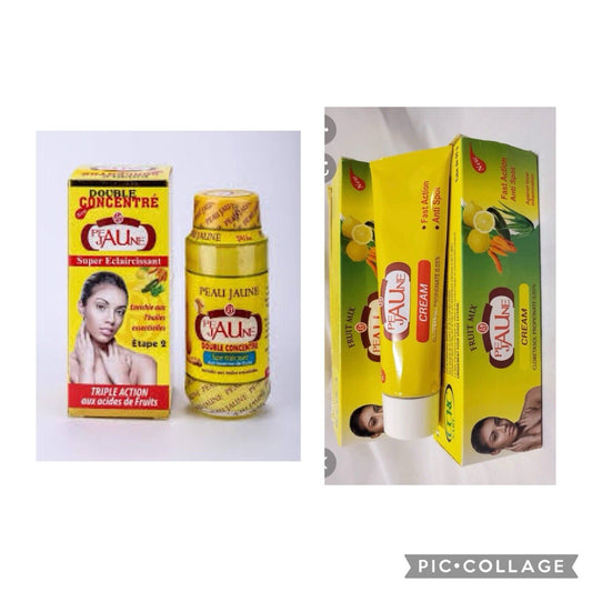Duo Peau jaune concentré Et Tube blanchissant , pour mains et pieds  noirs