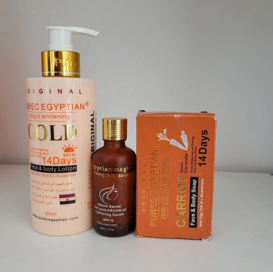 pure Egyptian Magic Whitening Gold gamme lait sérum savon Original - Kyabeauty