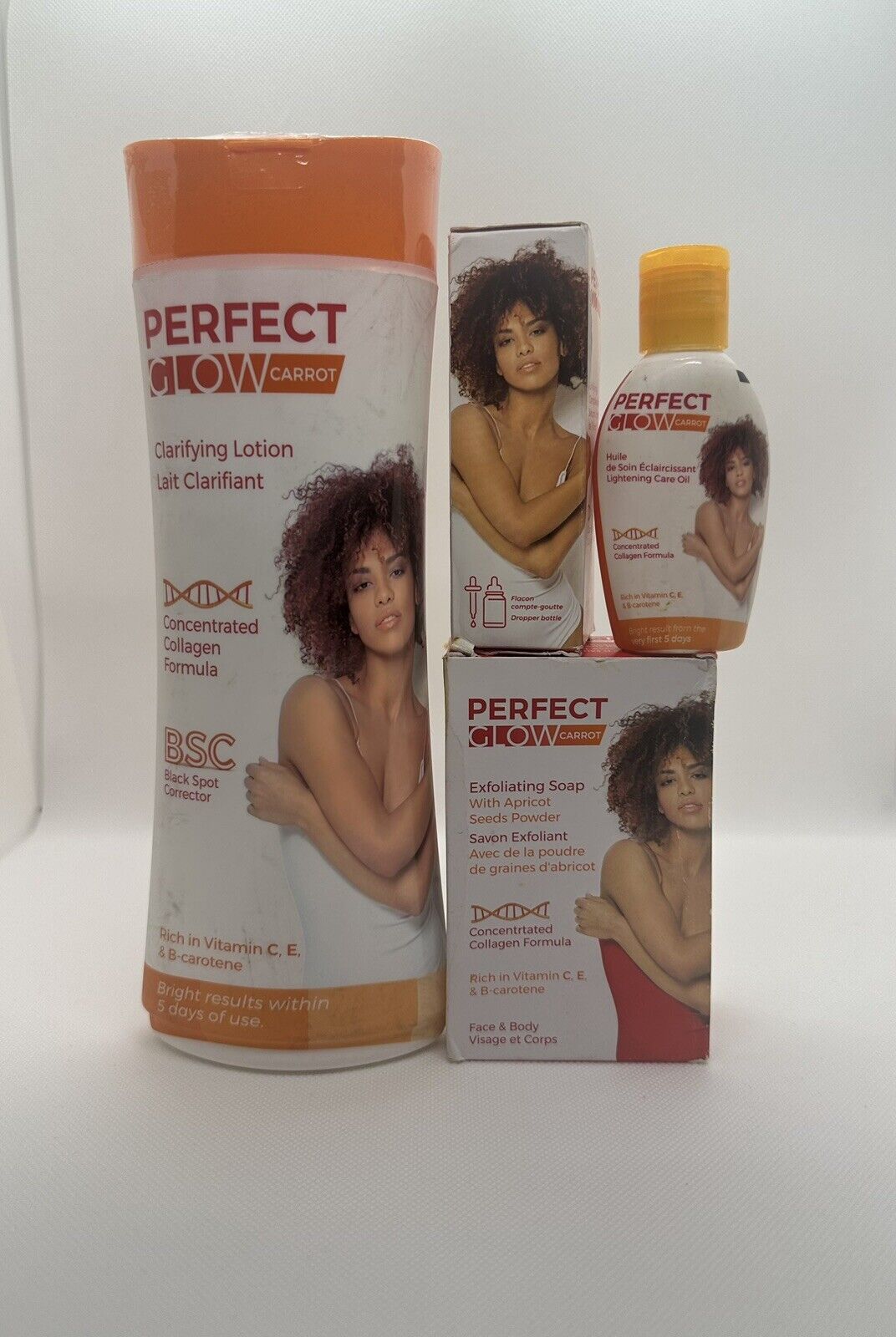 Perfect glow gamme eclaircissant lait  , savon, sérum