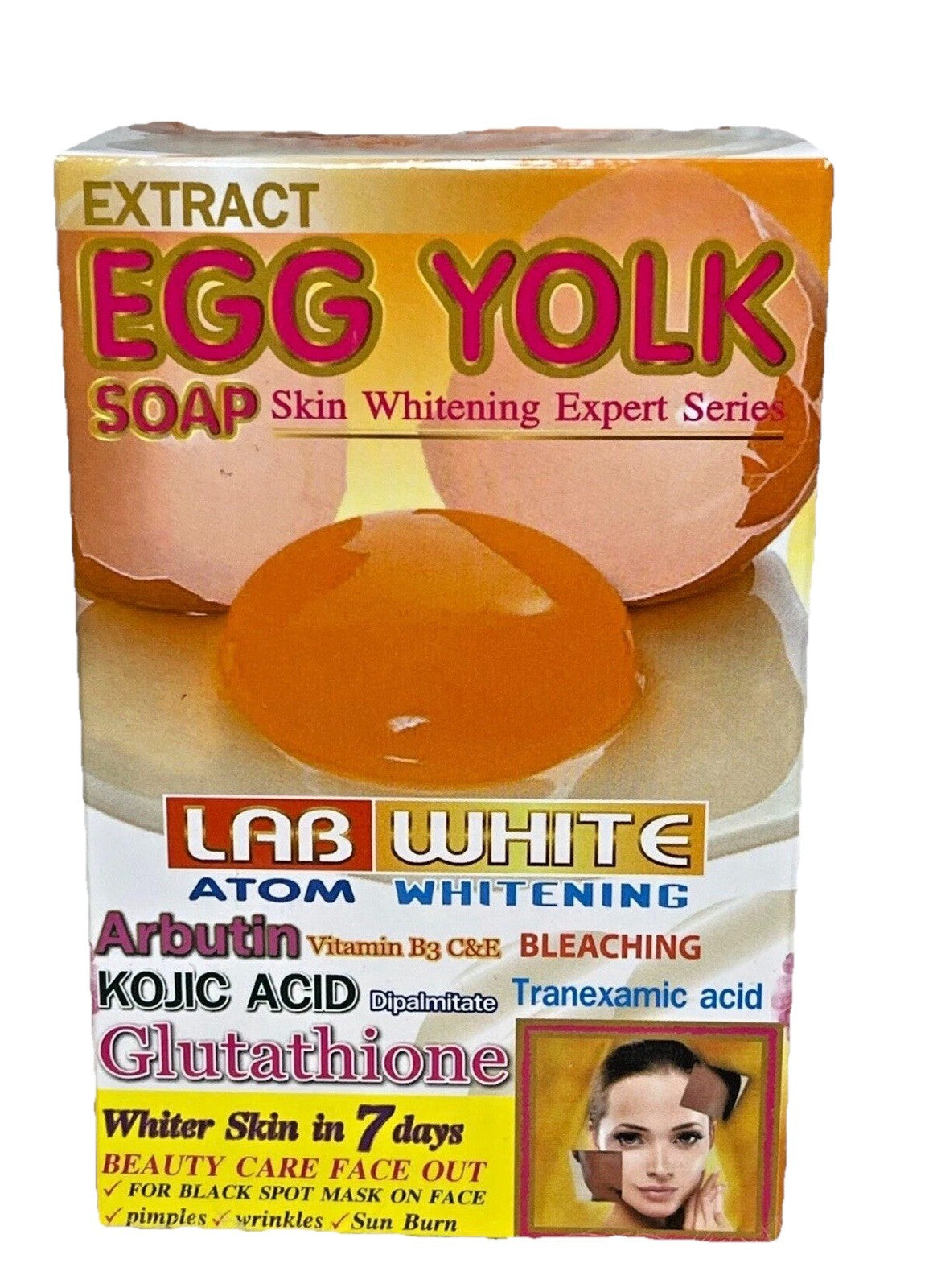 LAB WHITE EGG YOLK SAVON ULTRA ÉCLAIRCISSANT KOJIC GLUTA ARBUTIN ZERO TACHE