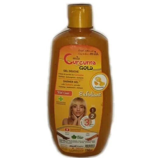 Gel de douche Curcuma Gold éclaircissant fort aux curcuma, pour un teint clair - Kyabeauty