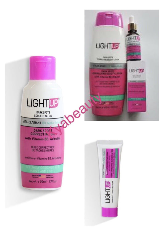 Gamme Éclaircissante Light Up 4 Produits Huile Serum Tube Lait - Kyabeauty