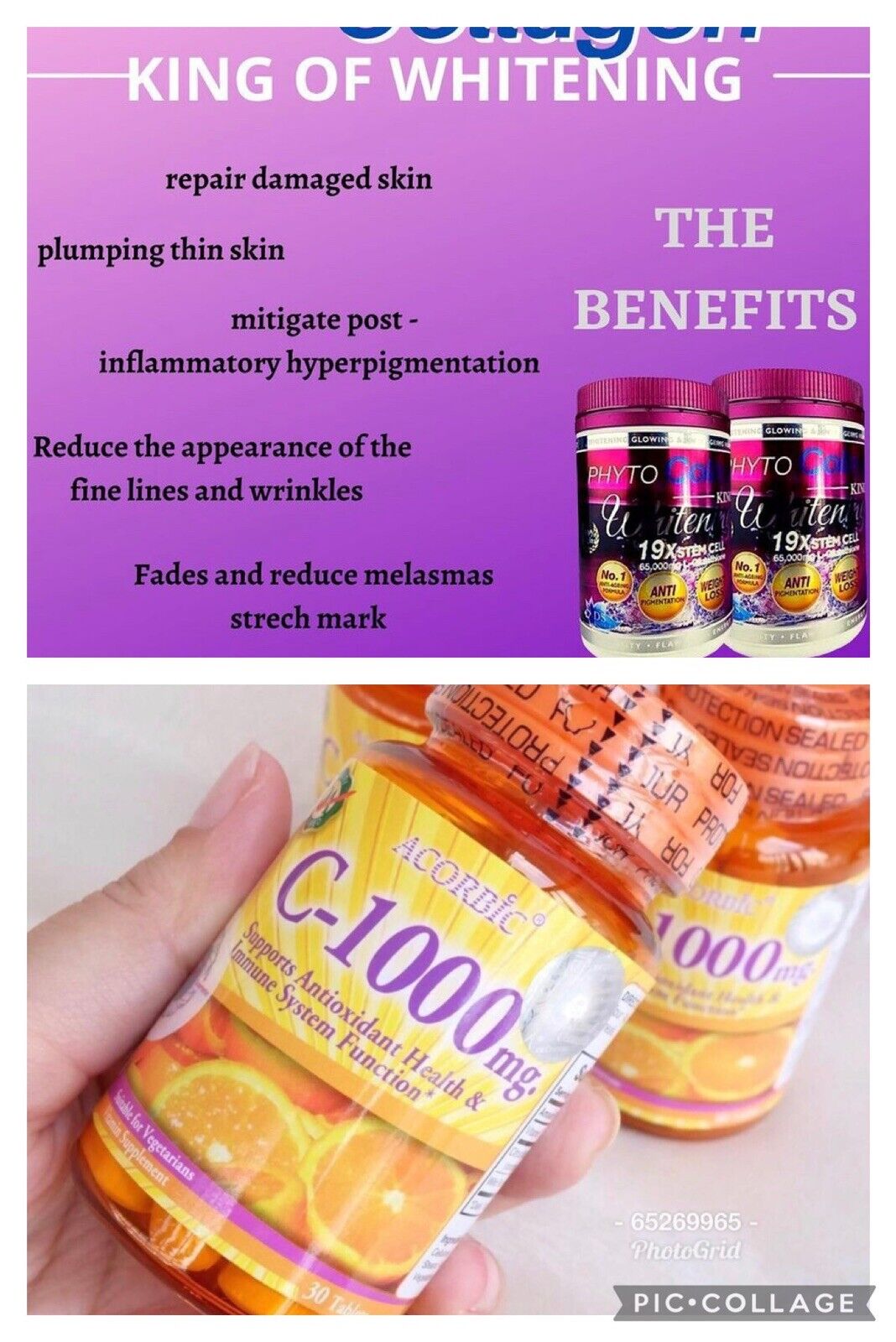 Phyto collagen whitening glutathione et Vitamine C - Kyabeauty