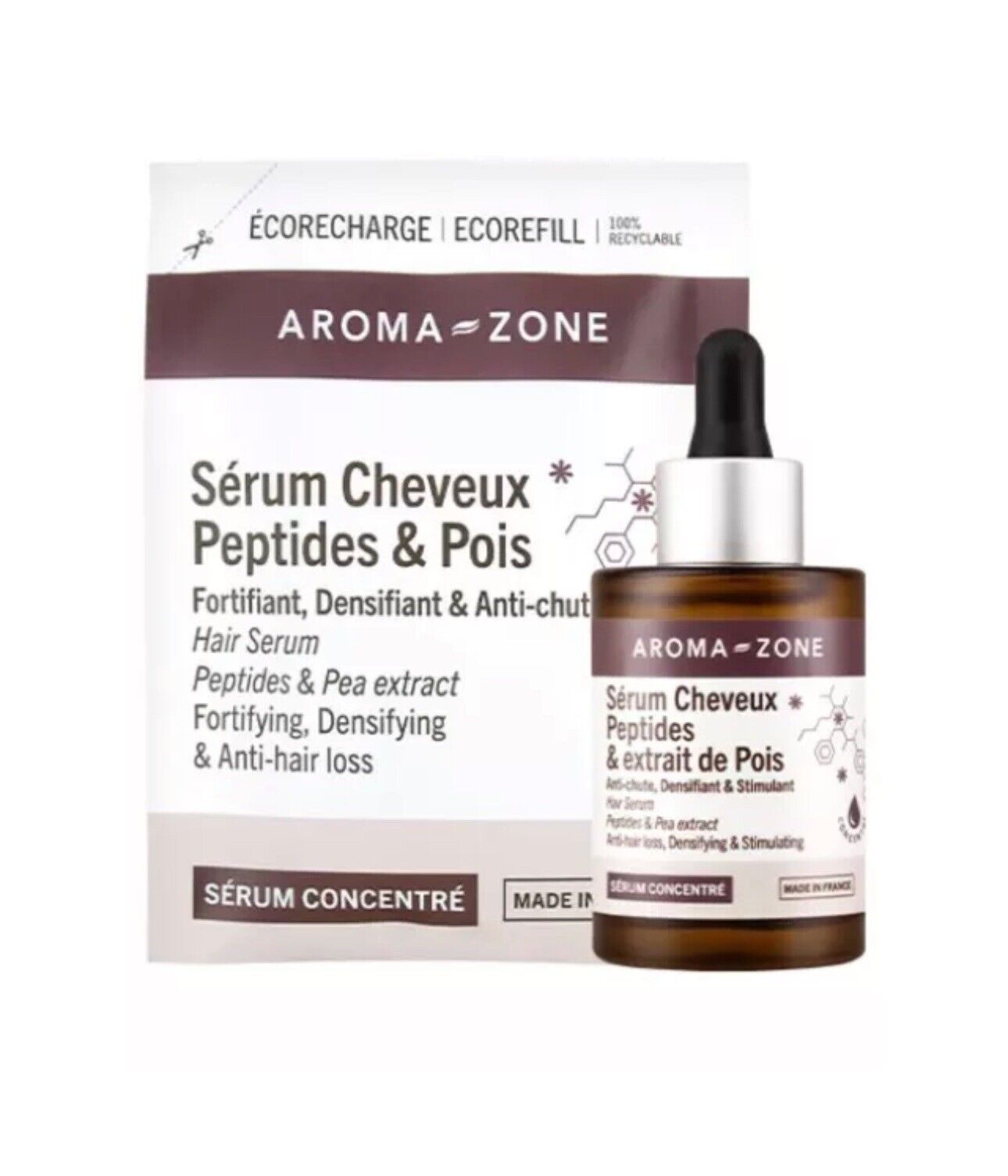 AROMA ZONE  Sérum Cheveux Anti-Chute Peptides & extrait de pois 50ML