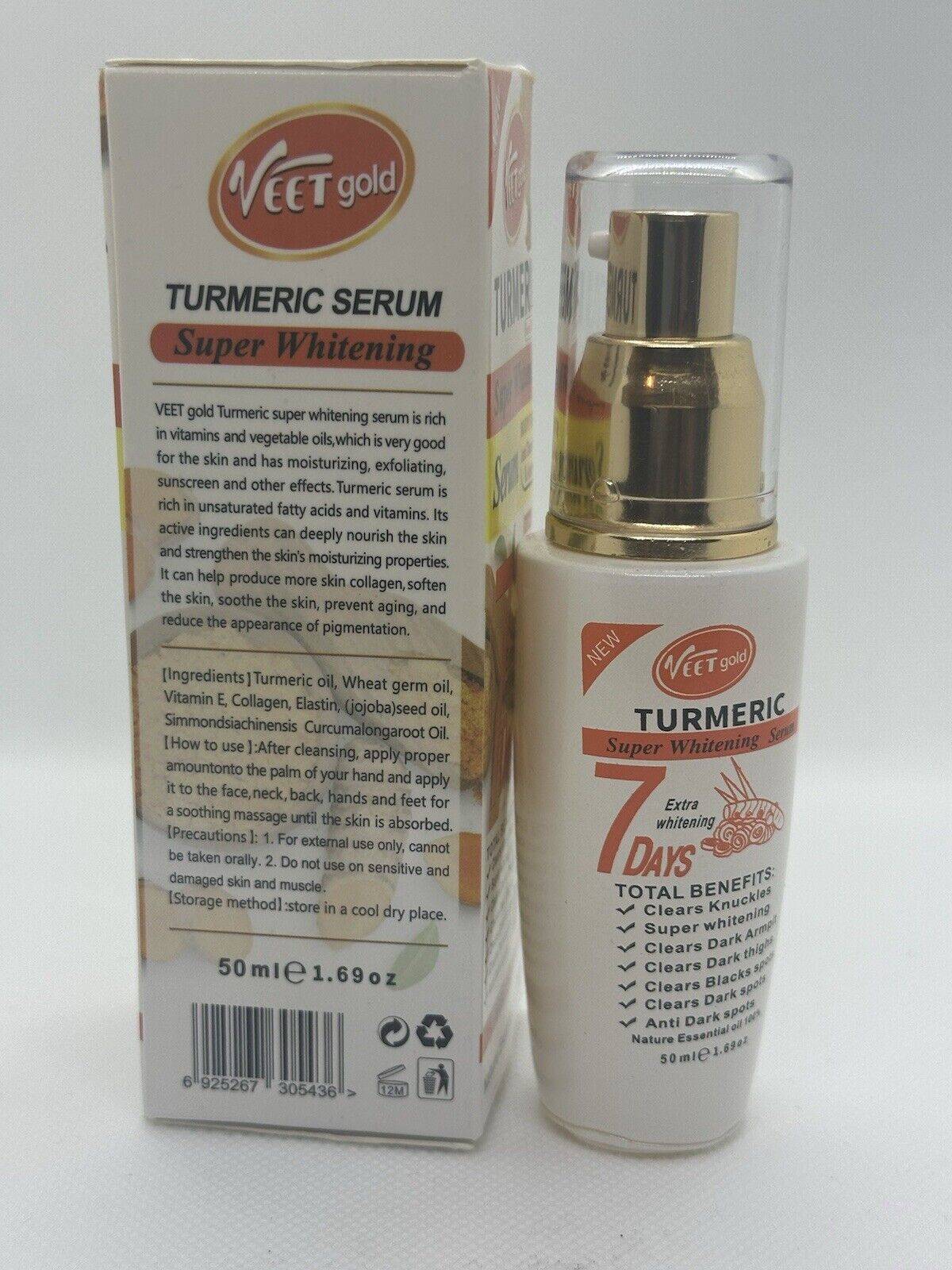 VEET GOLD serum turmeric vitamine c hydratant  blanchissant reparateur Veetgold