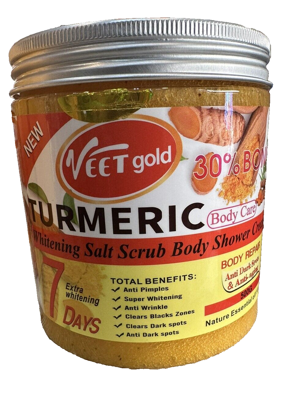 VEETGOLD GOMMAGE EXFOLIANT Turmeric VITAMINE ULTRA BLANCHISSANT scrub - Kyabeauty