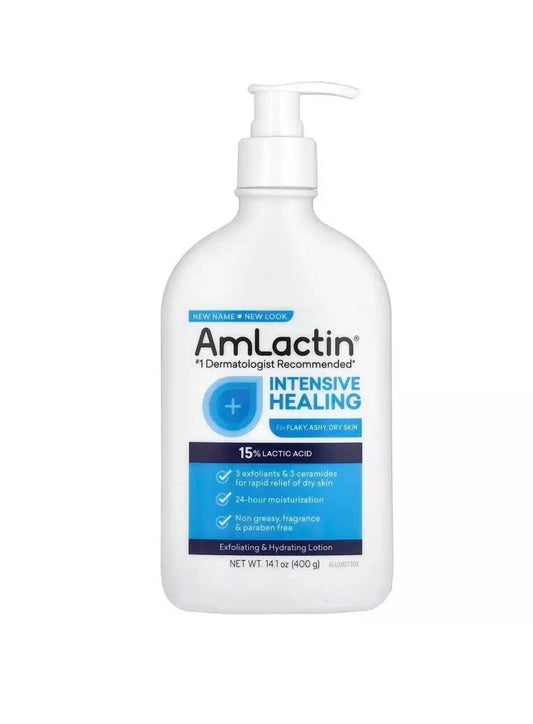 AmLactin Lotion exfoliante et hydratante Soin intense Sans parfum 400 g