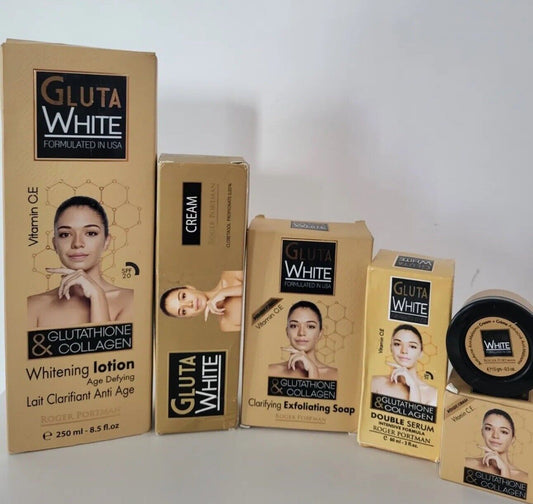 Gluta white gamme 4 pièces lait ,savon , sérum crème Visage tube - Kyabeauty