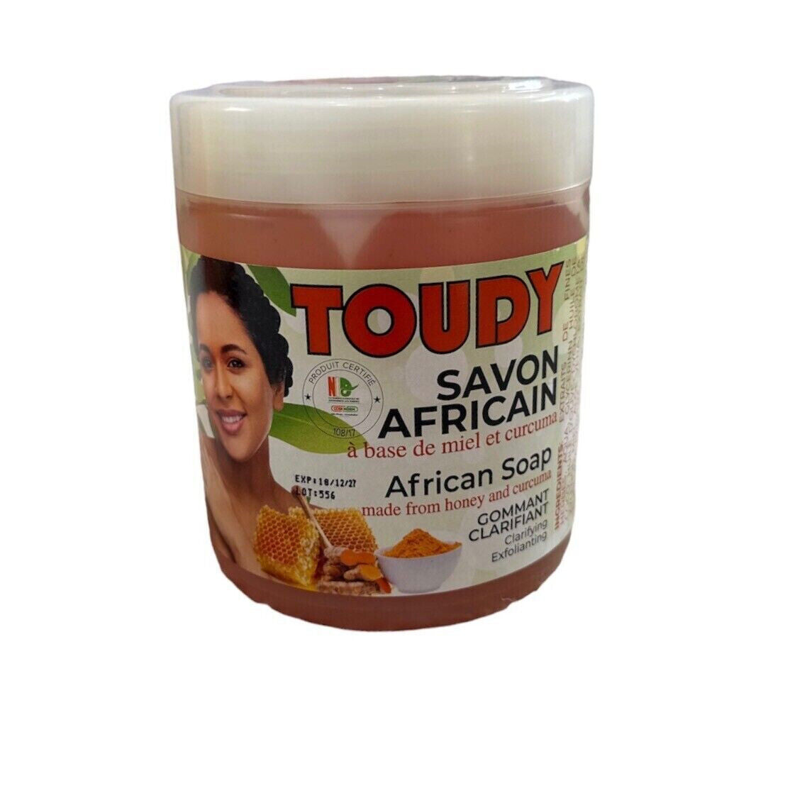 Savon Toudy Gommant Hydratant éclaircissant à base de miel et de curcuma - Kyabeauty