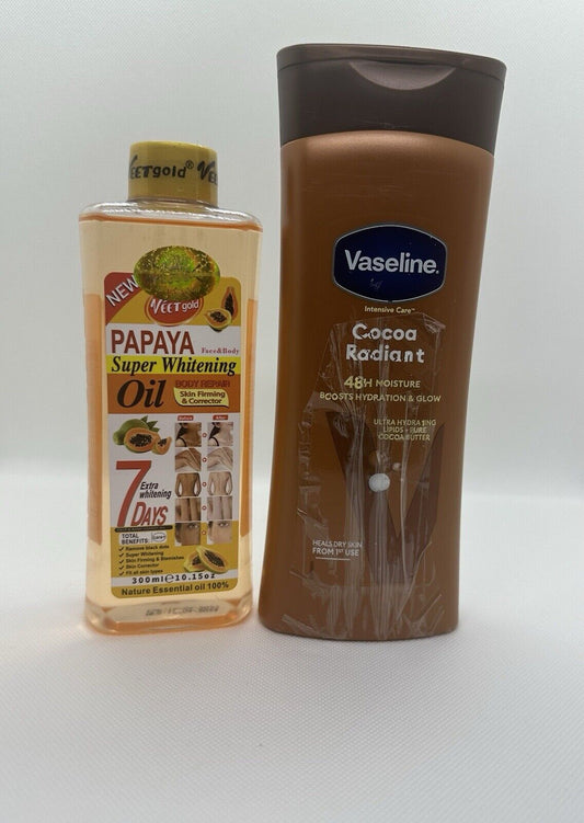 Duo Veet gold huile ultra éclaircissant Papaya & lait vaseline  zero tache