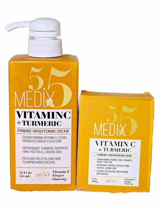 MEDIX 5.5 VITAMINE C TURMERIC LAIT CORPOREL + SAVON ULTRA ÉCLAIRCISSANT - Kyabeauty