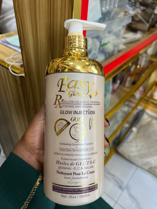 Easy Glow Gel De Douche Blanchissant Gommant Exfoliant 1 Litre