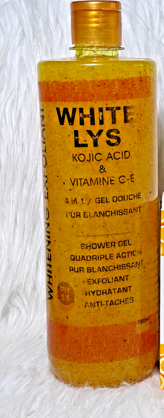 WHITE LYS GEL DE DOUCHE EXFOLIANT ULTRA BLANCHISSANT 4 EN1 - Kyabeauty