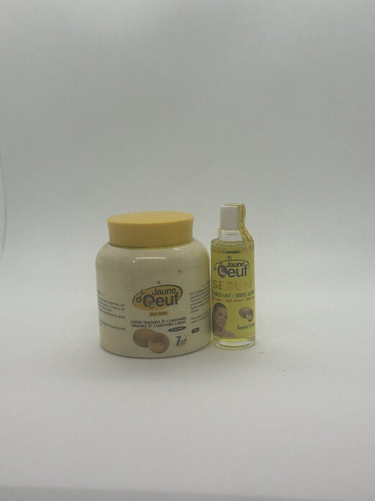 Jaune d'oeuf duo creme traitant clarifiante  lotion anti taches tenaces quintaux