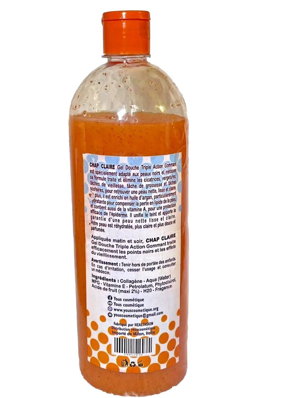 Chap Claire, Super Lightening, Exfoliating, Exfoliating Shower Gel
