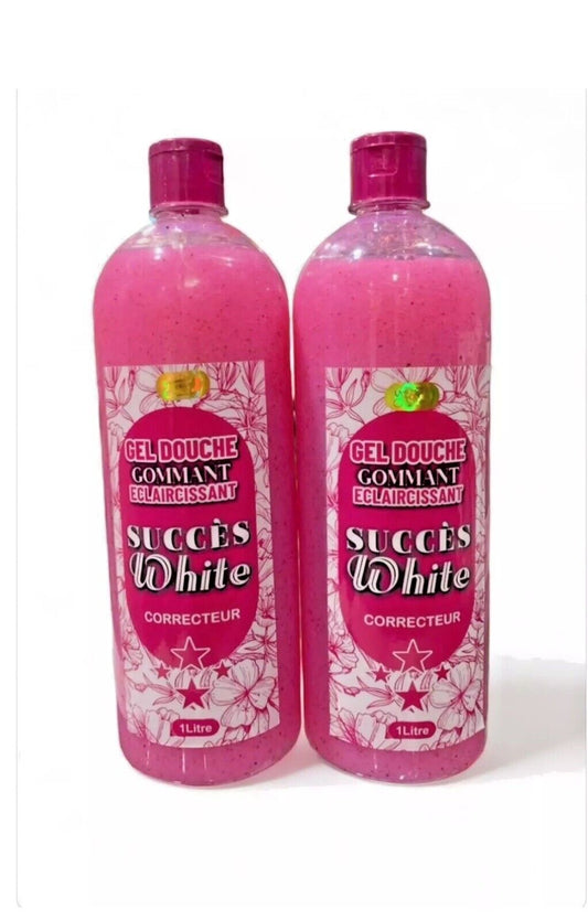 Succes White gel  douche blanchissant anti imperfections exfoliant gommant  1l